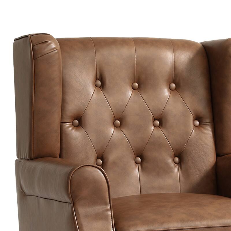 Button-Tufted Accent Club Chair Wingback Armchair Set of 2