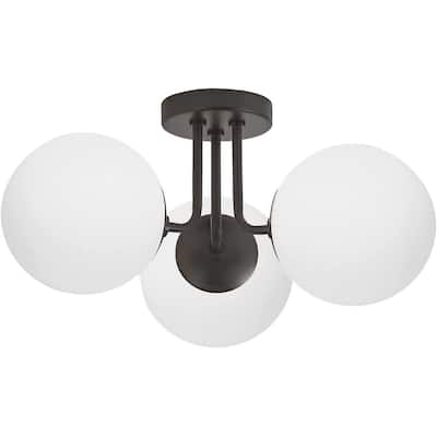 3 light black ceiling light fixture vintage close to ceiling light with frosted glass shade