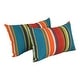 preview thumbnail 2 of 33, 19-inch by 11-inch Outdoor Throw Pillows (Set of 2, Multiple Patterns) - 19 x 11 Westport Teal