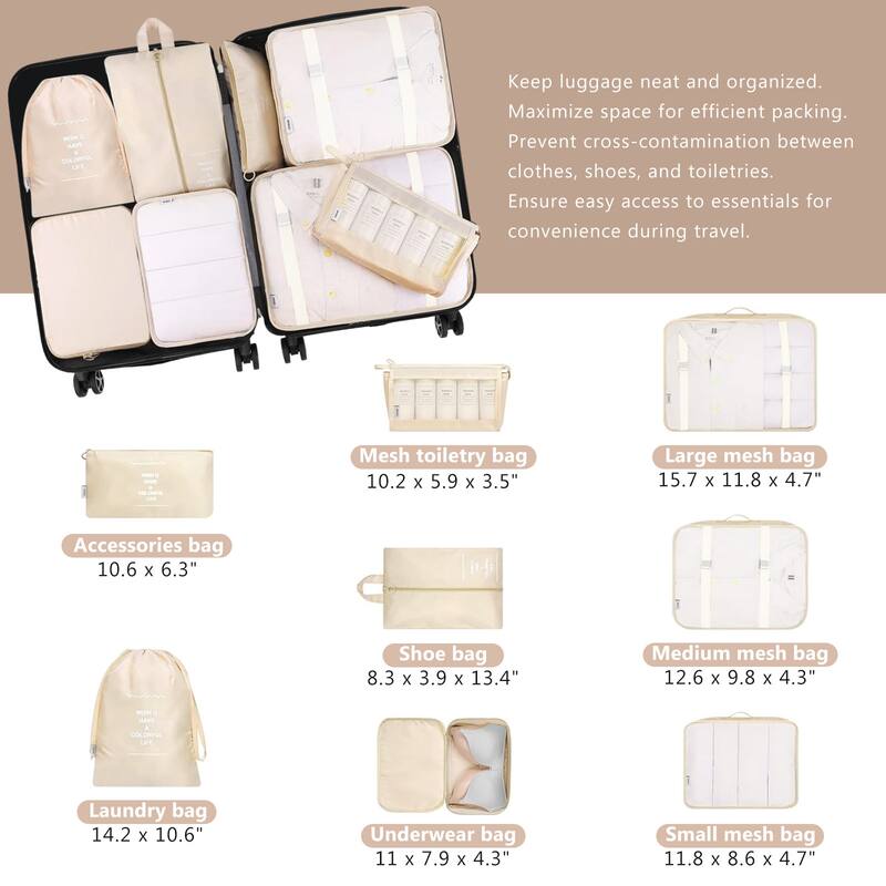 4-Piece, Modern Hard-Shell Luggage, Lightweight Luggage with Spinner Wheels, for Boarding Travel, Champagne