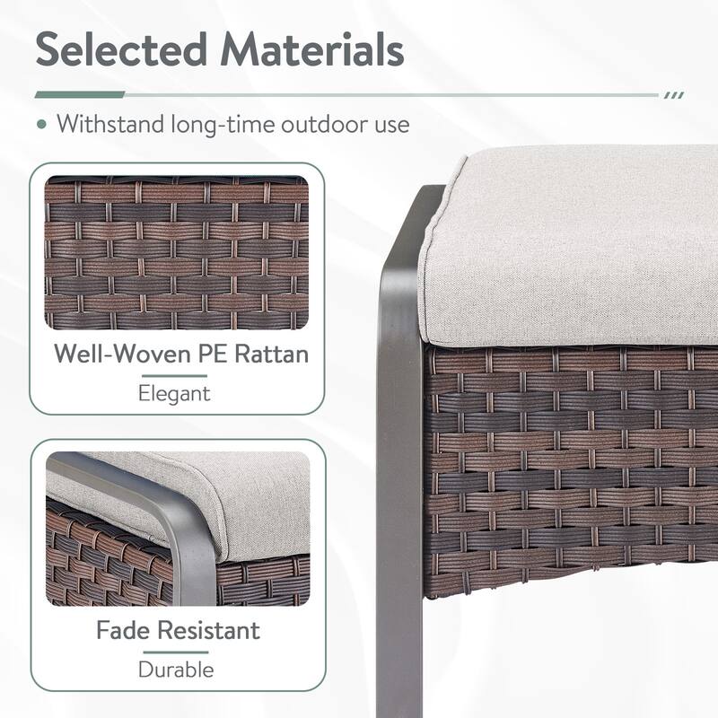 4 Piece Patio Outdoor Chair with Ottomans