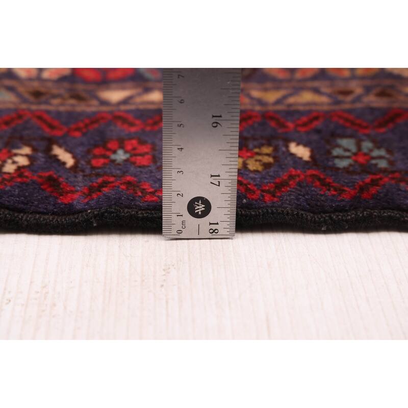 ECARPETGALLERY Hand-knotted Baluch Red Wool Rug - 2'11 x 8'10