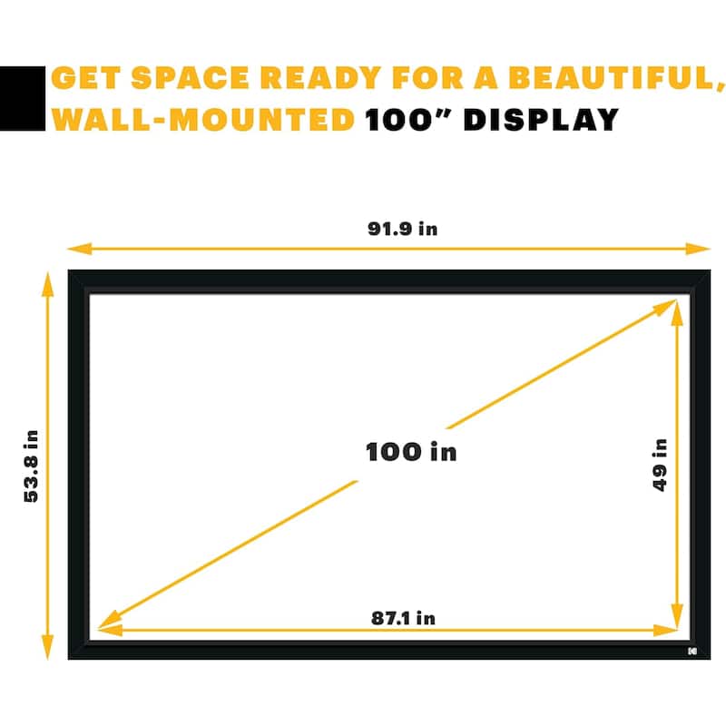 Kodak Fixed Frame Projector Screen with Velvet Frame & Wall Mount Kit