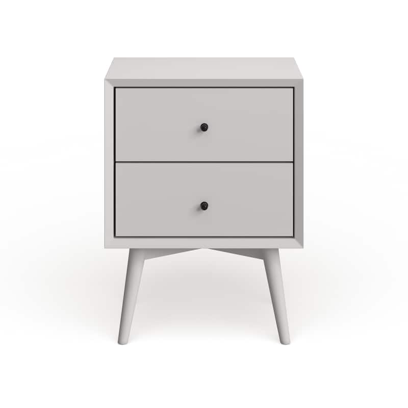 Mid-century Wood/Veneer 2-drawer Nightstand