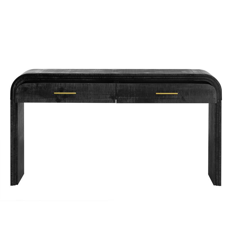 Retro Silhouette Console Table with Open Style, 2 Top Drawers