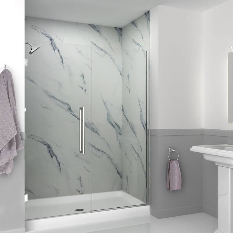 Transolid EHTB60307610C-T Elizabeth 76" High x 60" Wide Hinged Semi - Polished Chrome