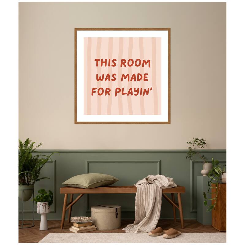 Kate and Laurel This Room Was Made For Playing Square by Laura Moss Framed Wall Art Print