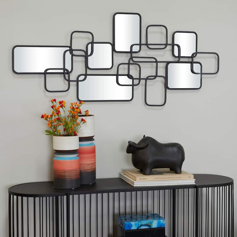 Metal Geometric Wall Mirror - Black - CosmoLiving by Cosmopolitan