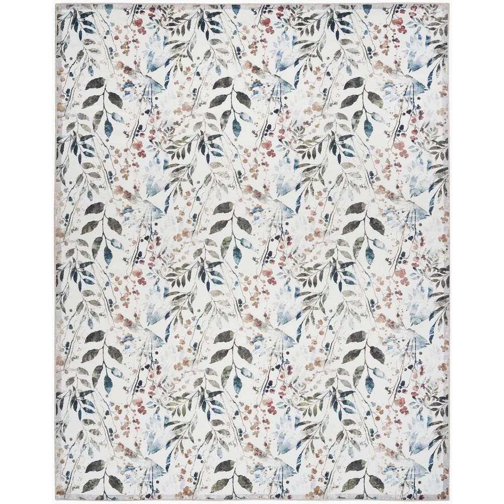 Nourison Washables Indoor Multicolored Floral Area Rug
