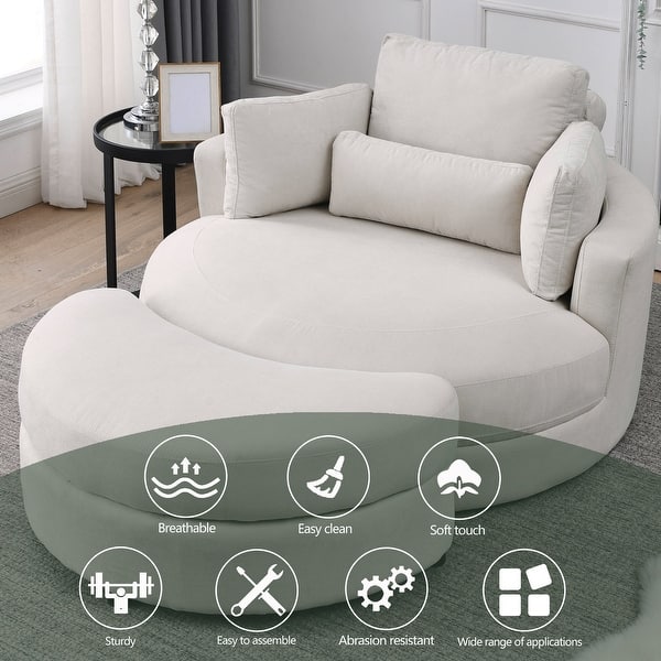 Oversized Swivel Chair Cuddle Couch With Ottoman Swivel Chair
