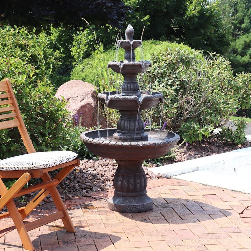 4-Tier Mediterranean Outdoor Water Fountain Backyard Feature -49" - 49"