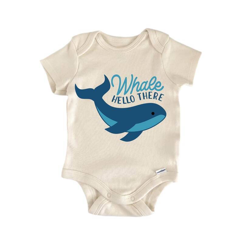 Whale Hello Ocean Beach - Baby Boy Girl Clothes Infant Bodysuit Funny Cute - White - Newborn