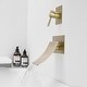 preview thumbnail 26 of 34, Wall Mount Bathroom Faucet Waterfall Brass Modern 2 Hole Bathroom Sink Basin Vanity Faucets with Valve