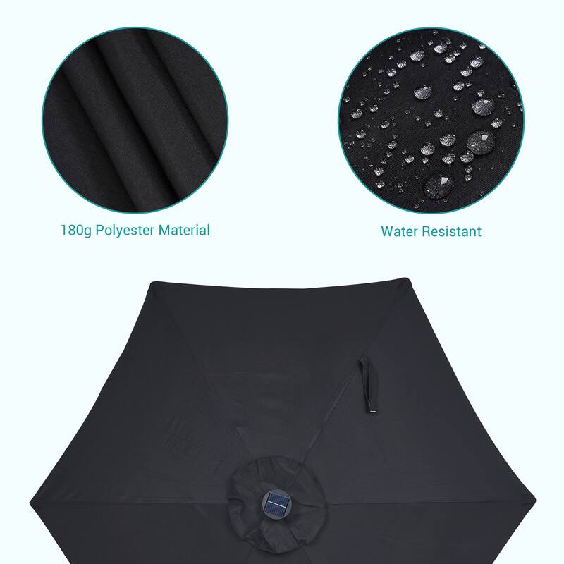 BONOSUKI 7.5ft LED Patio Umbrella Table Umbrellas,with Tilt and Crank