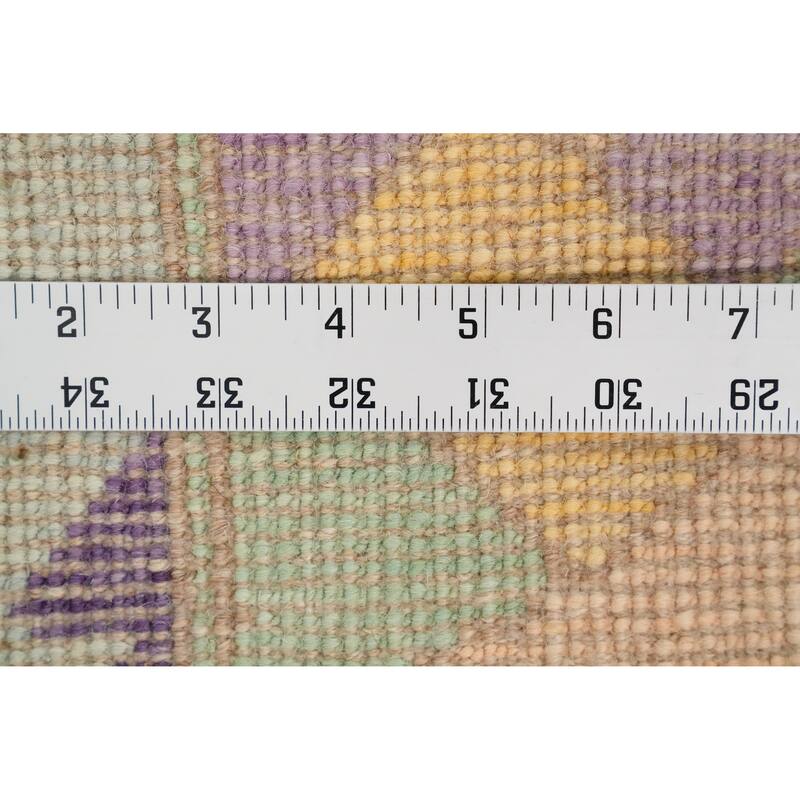 Hand Knotted Oriental 100% Wool Carpet Transitional Geometric Purples Oushak Area Rug - 8' 6'' X 6' 1''