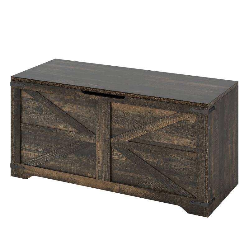 Moasis Farmhouse Storage Chest Storage Bench with 2 Safety Hinges