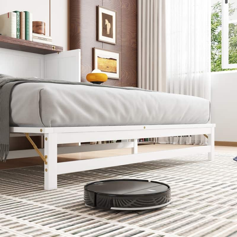 Murphy Bed Cabinet with Storage Drawer and Charging Station, USB Port