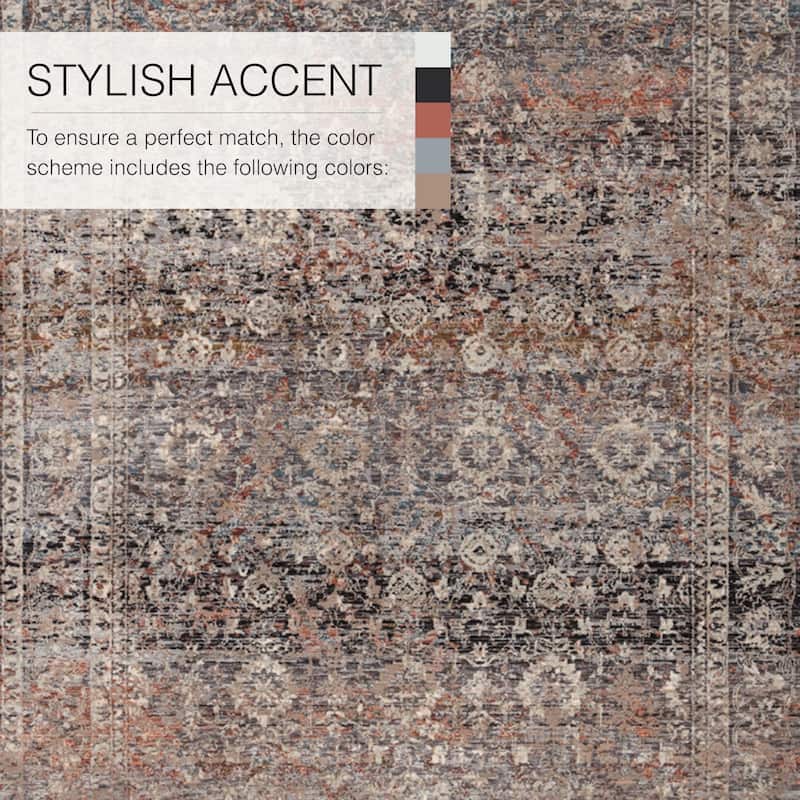 Tawna Oriental Gray/ Black Area Rug