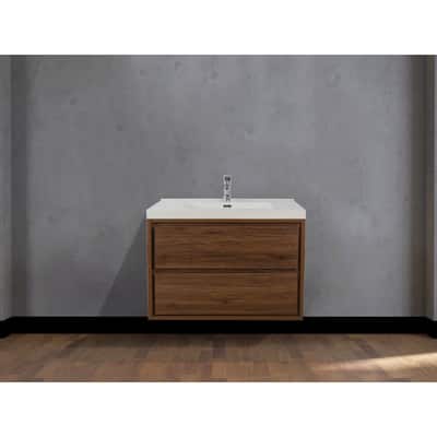 Sage 30“ wall mounted bathroom vanity with single basin acrylic top