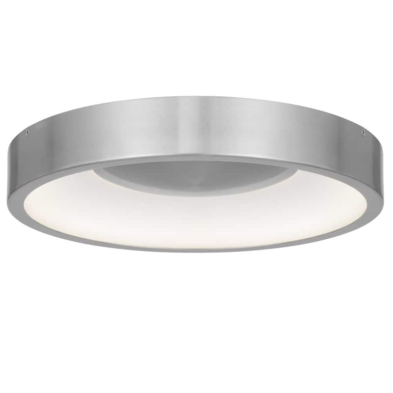 14 Inch LED Flush Mount Light Etched Glass Shade 35W 1850 Lumens - Brushed Nickel