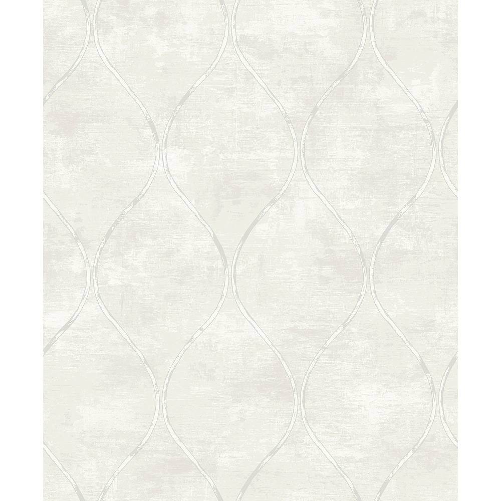 Seabrook Designs Ellisse Geometric Vertical Ogee Non-Woven Unpasted Wallpaper