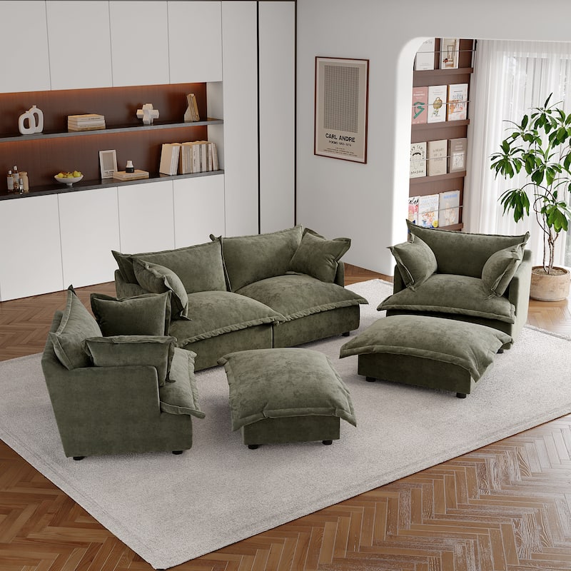 Double Layer Cushion Comfy Cloud Modular Sectional Sofa Set