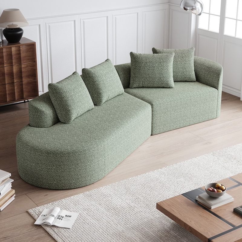 GDFStudio - Blackwood Chenille 4-Seater Oversized Sectional Sofa with Pillows