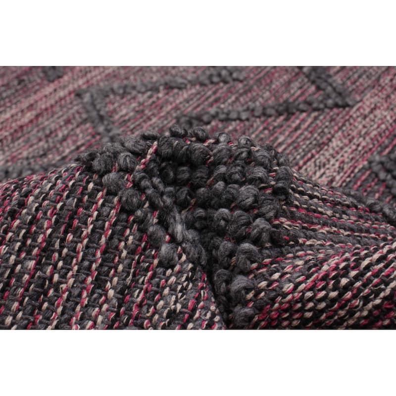 ECARPETGALLERY Braid weave Sienna Grey Wool Rug - 5'11 x 9'0