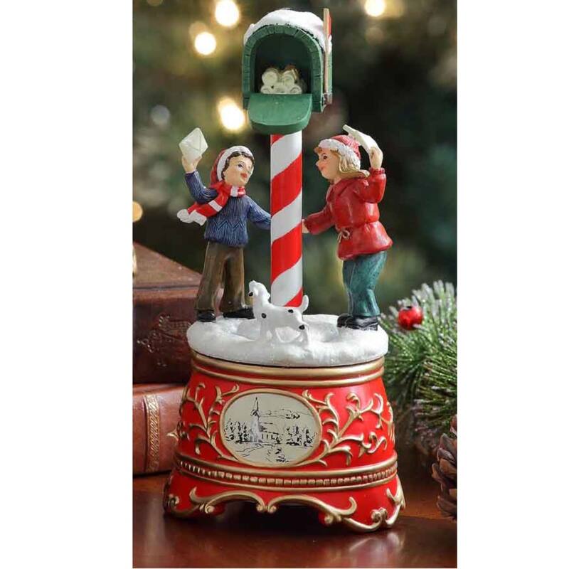 Letters to Santa Mailbox Christmas Figurine Decorations - 7.25" - Set of 2