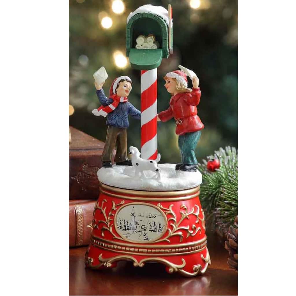 Letters to Santa Mailbox Christmas Figurine Decorations - 7.25" - Set of 2