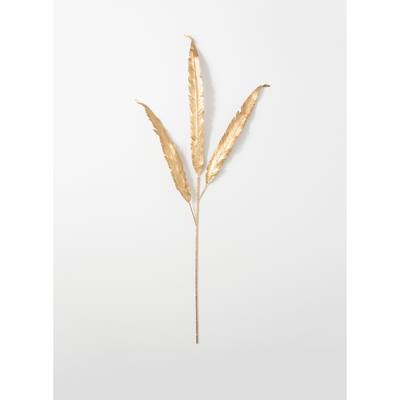 Sullivans Artificial Feather Stem 46"H Gold - 5"L x 5"W x 46"H