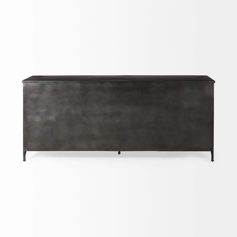 Poppy I Black Metal w/Glass Door Sideboard - 79.0L x 16.0W x 33.0H