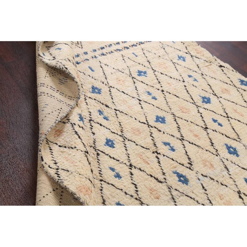 Trellis Moroccan Oriental Wool Area Rug Hand-knotted Decorative Carpet - 5'11" x 9'5"