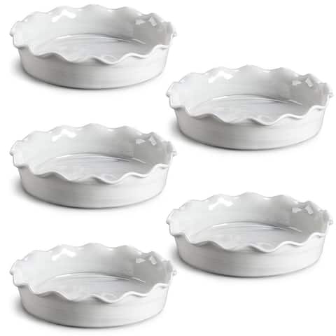 Marble Grey 10.5" Stoneware Pie Quiche Pan 1.8 QT.(5 Pack)