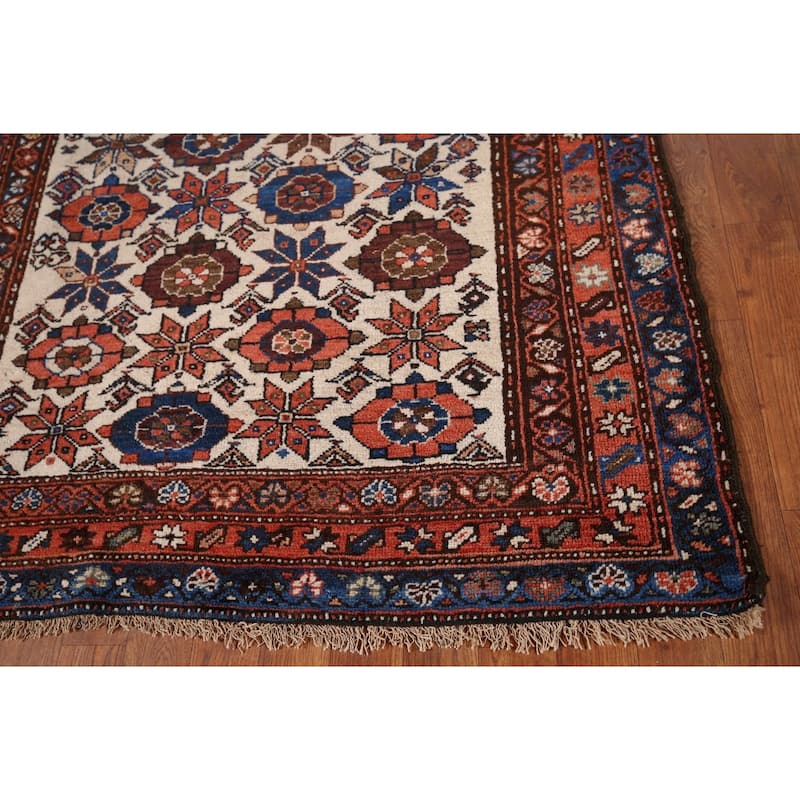 Pre-1900 Antique Vegetable Dye Senneh Persian Wool Carpet - 4'0" x 11'7"