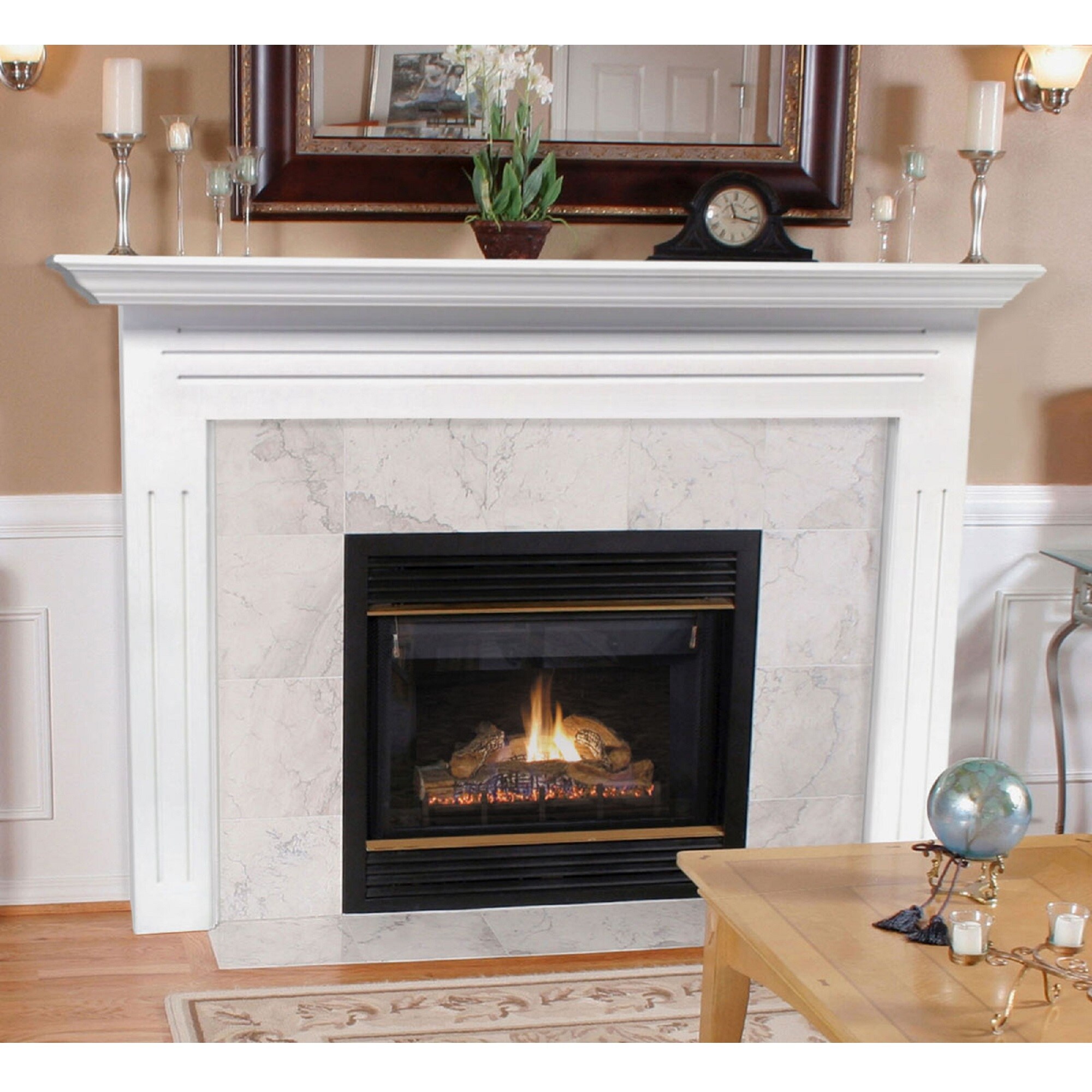 Shop 65 White Paint Newport Fireplace Mantel Mdf Overstock