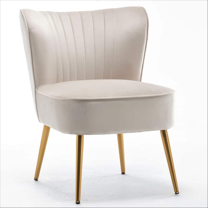 Sauter 23.2" Wide Mid-Century Modern Microfiber Accent Chair with Metal Leg
