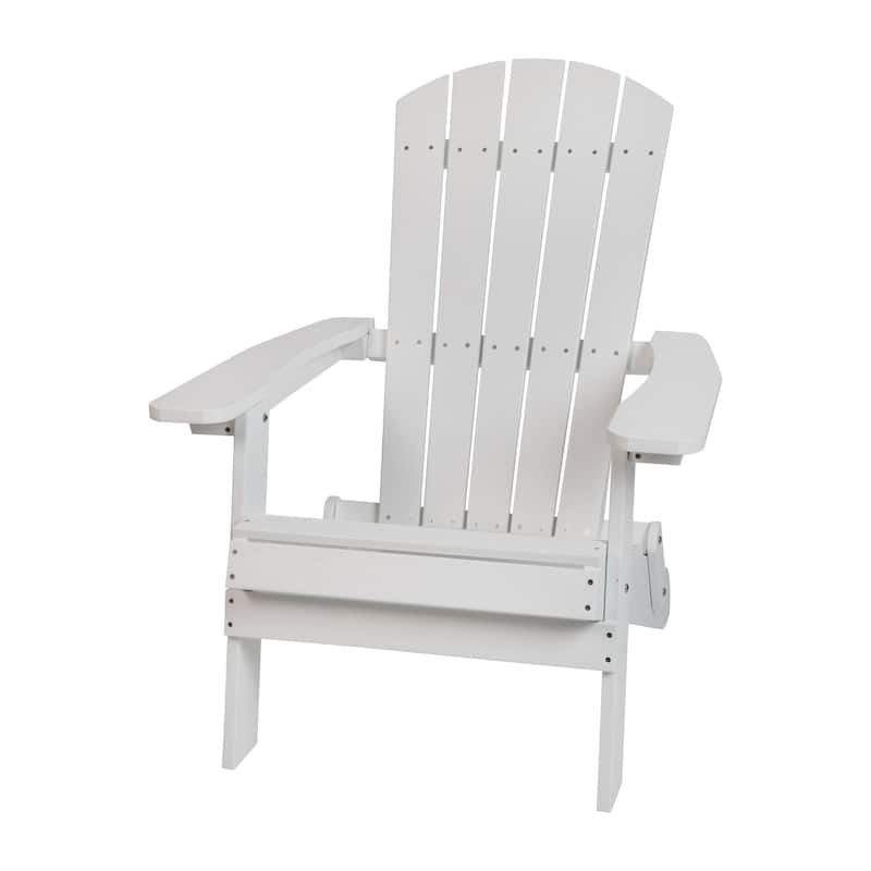 Set of 2 Indoor/Outdoor Folding Adirondack Chairs with Side Table - 34"D x 30.25"W x 37"H