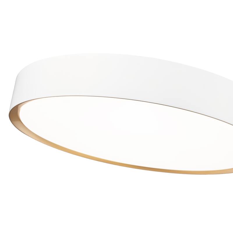 Kawan 1 Light Flush Mount in Matte White and Modern Gold.