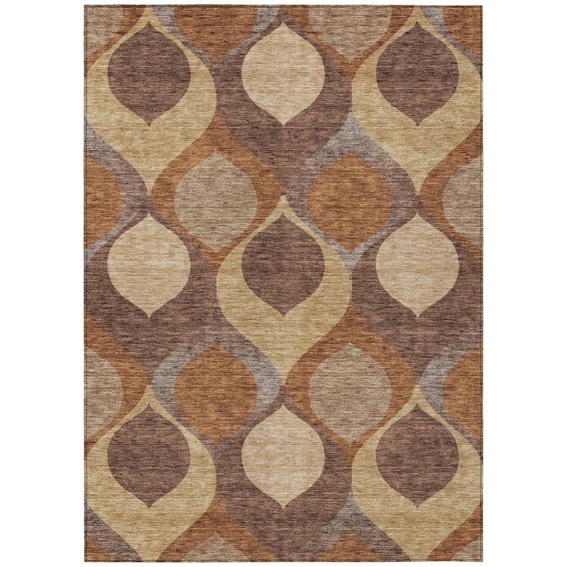 Machine Washable Indoor/ Outdoor Chantille Contemporary Geo Rug