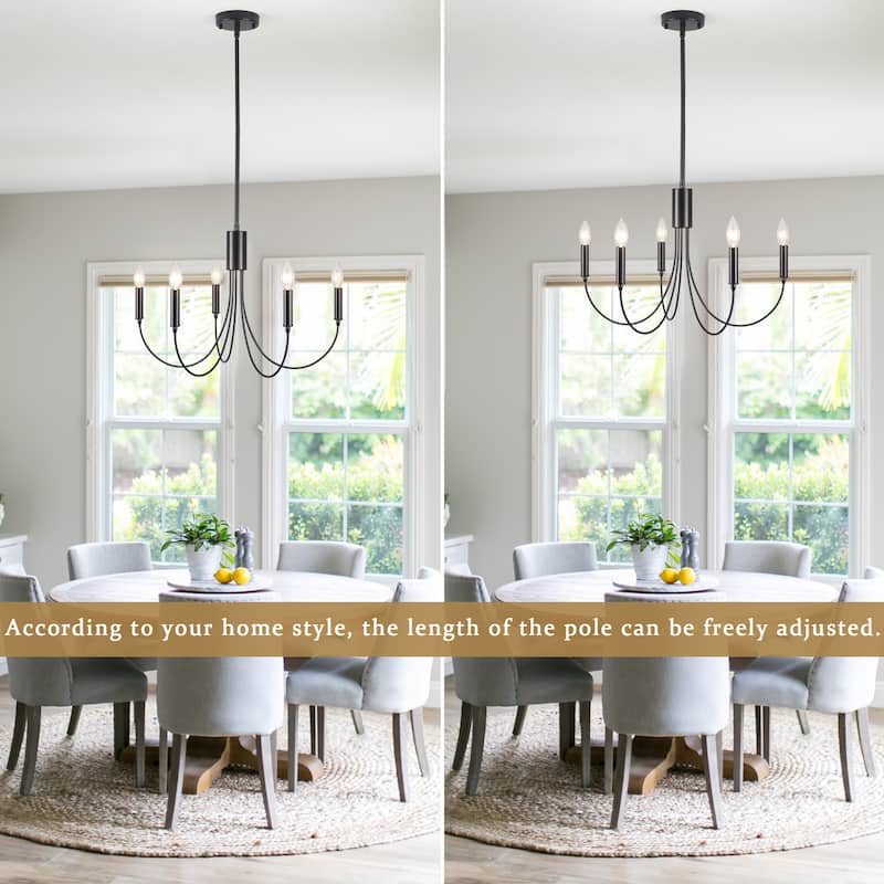 5-Light 23.62 in. Classic Chandelier for Kitchen Living Room