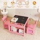 preview thumbnail 4 of 16, Kids Art Table and Chair Set, 3 in 1 Activity Table with 2 Chairs