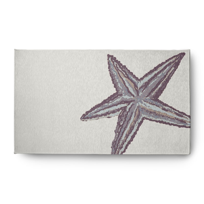 Large Starfish Nautical Chenille Rug - Dusty Purple - 3' x 5'