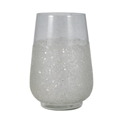 Sagebrook Home Glass, Sugar Vase, Clear, Cylinder, Solid