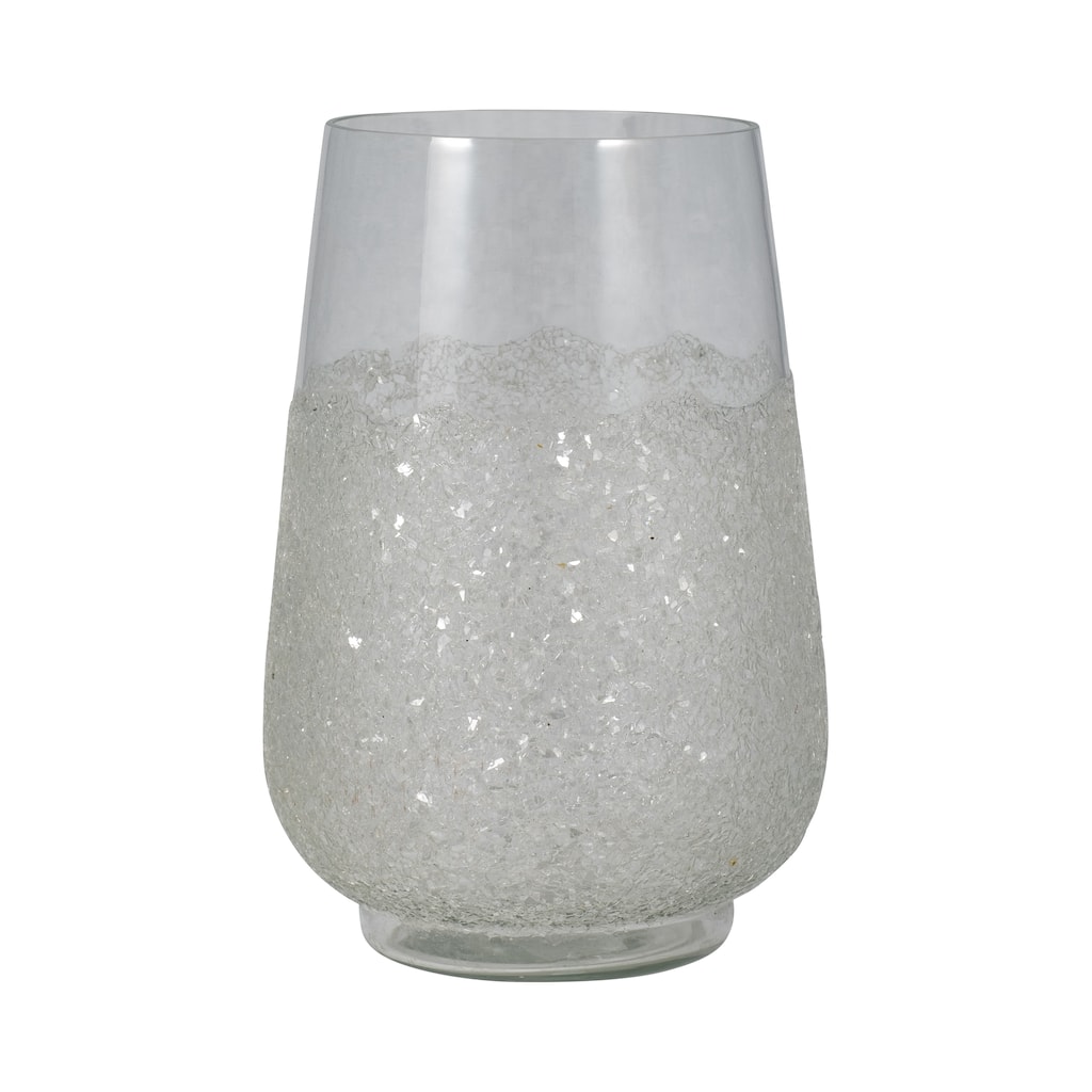 Sagebrook Home Glass, Sugar Vase, Clear, Cylinder, Solid
