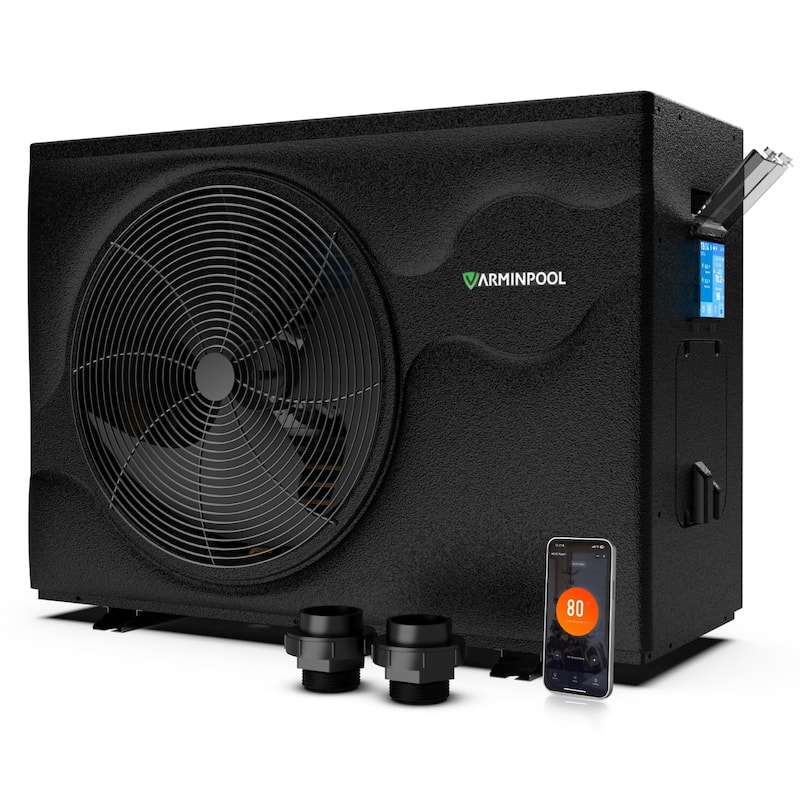 Pool Heat Pump 90000 BTU for 24000 Gallon Swimming Pools - 43"L x 17.5"W x 29.2"H