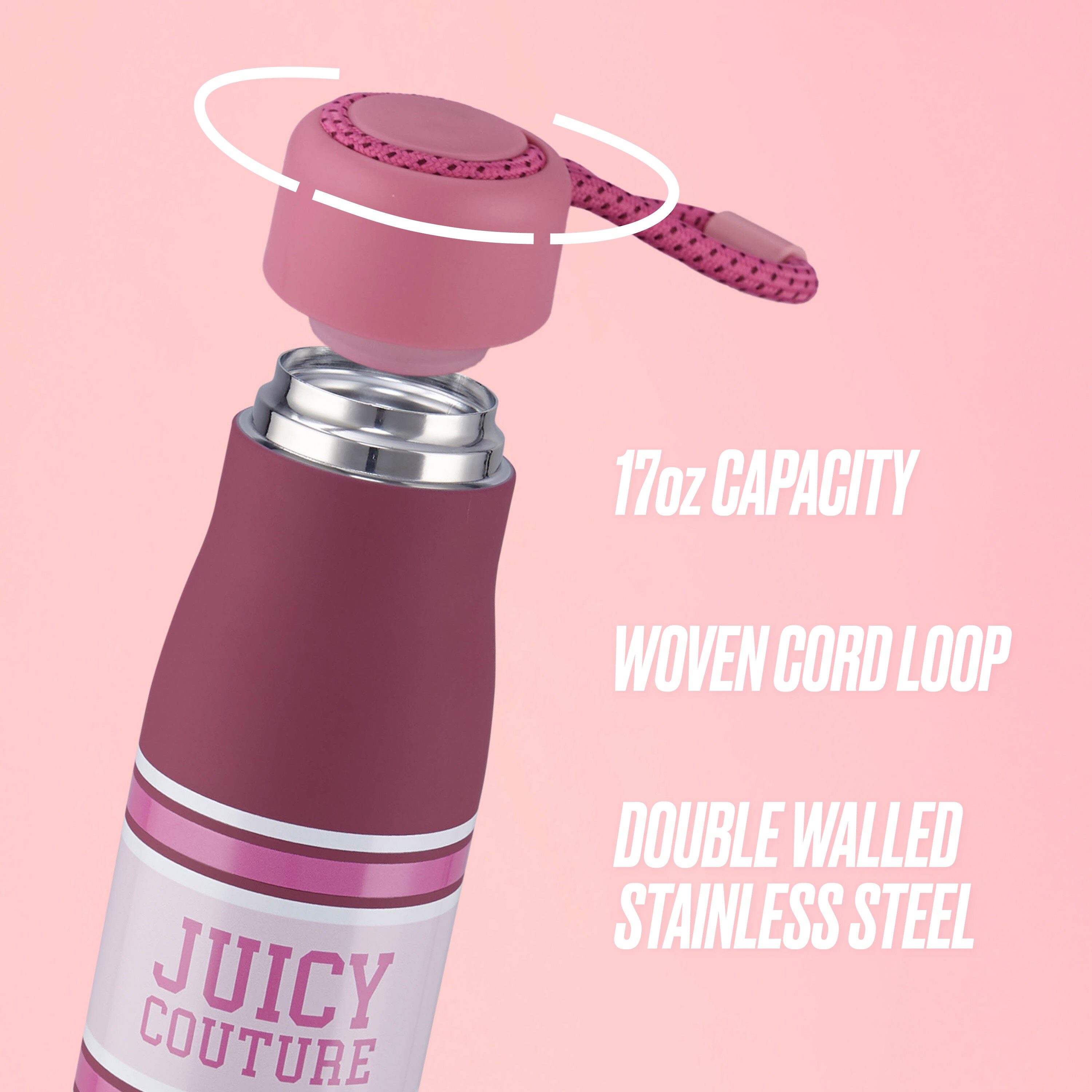 Juicy Couture Luxe Loop Hydration Stainless Steel Tumbler With