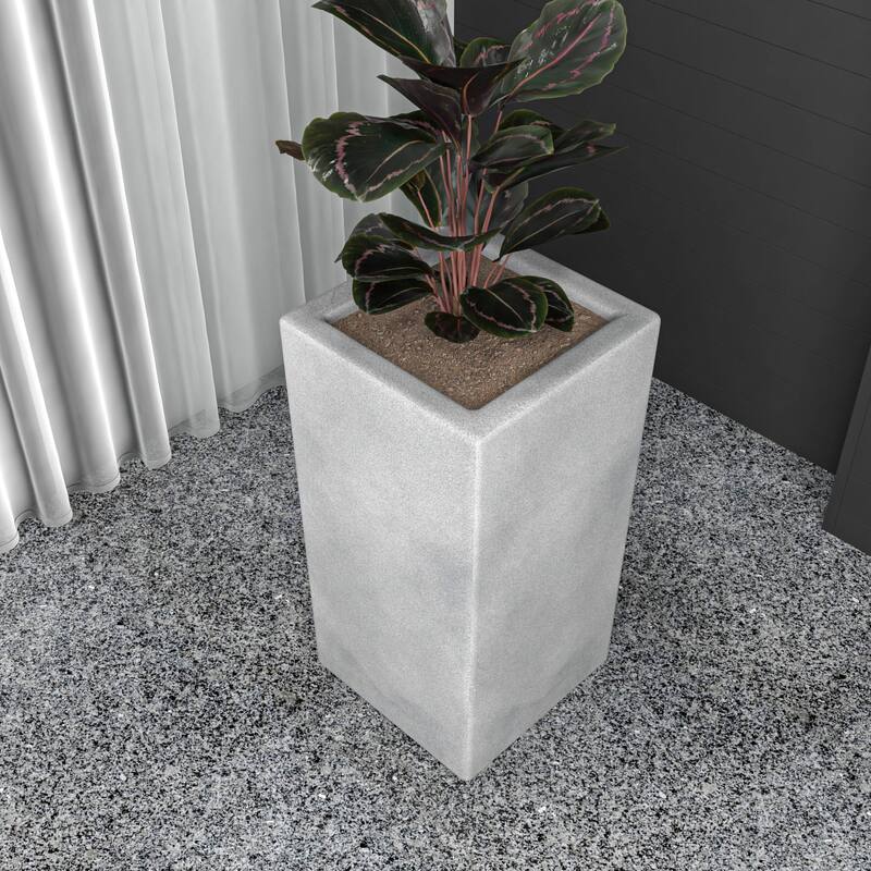 Modern Tall Square in Fiberstone and MGO Clay Planter Terra Series