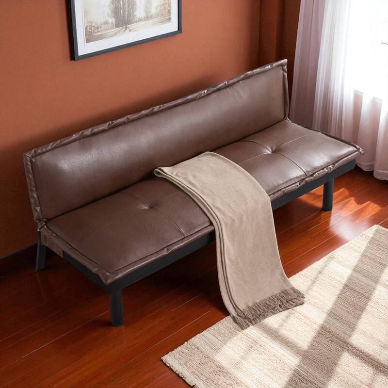 KISRAIS 64.6" Wide Adjustable Upholstered Futon Sleeper Sofa Bed