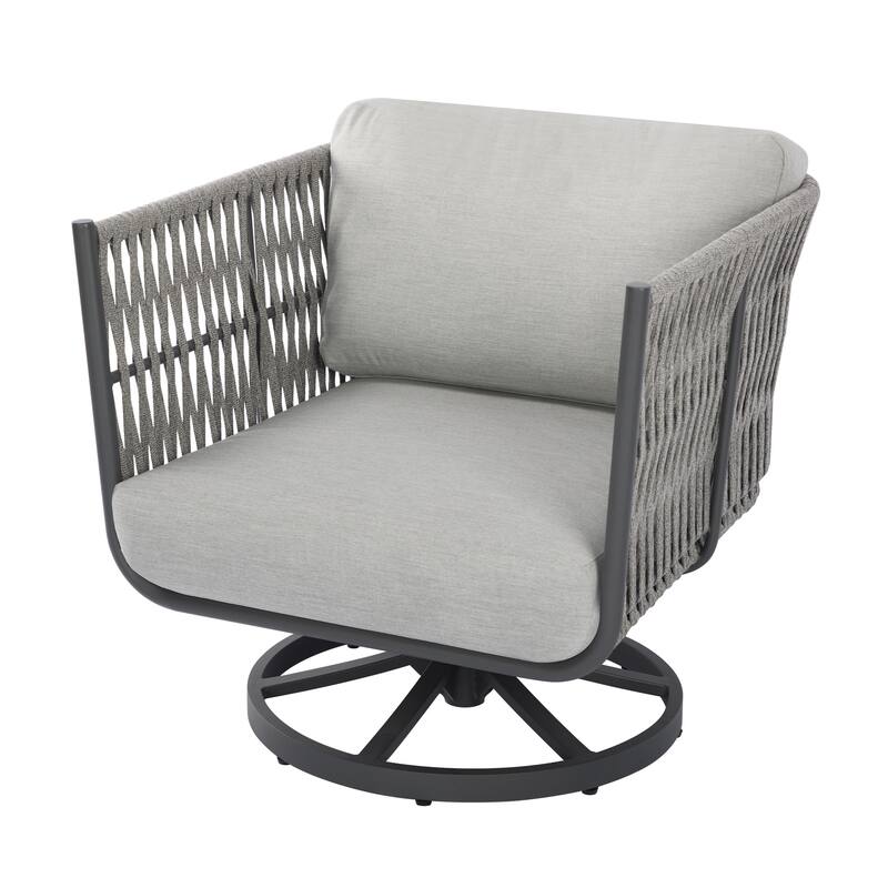 Elementi Milano Outdoor Aluminum Swivel Chair with Sunbrella® Cushions